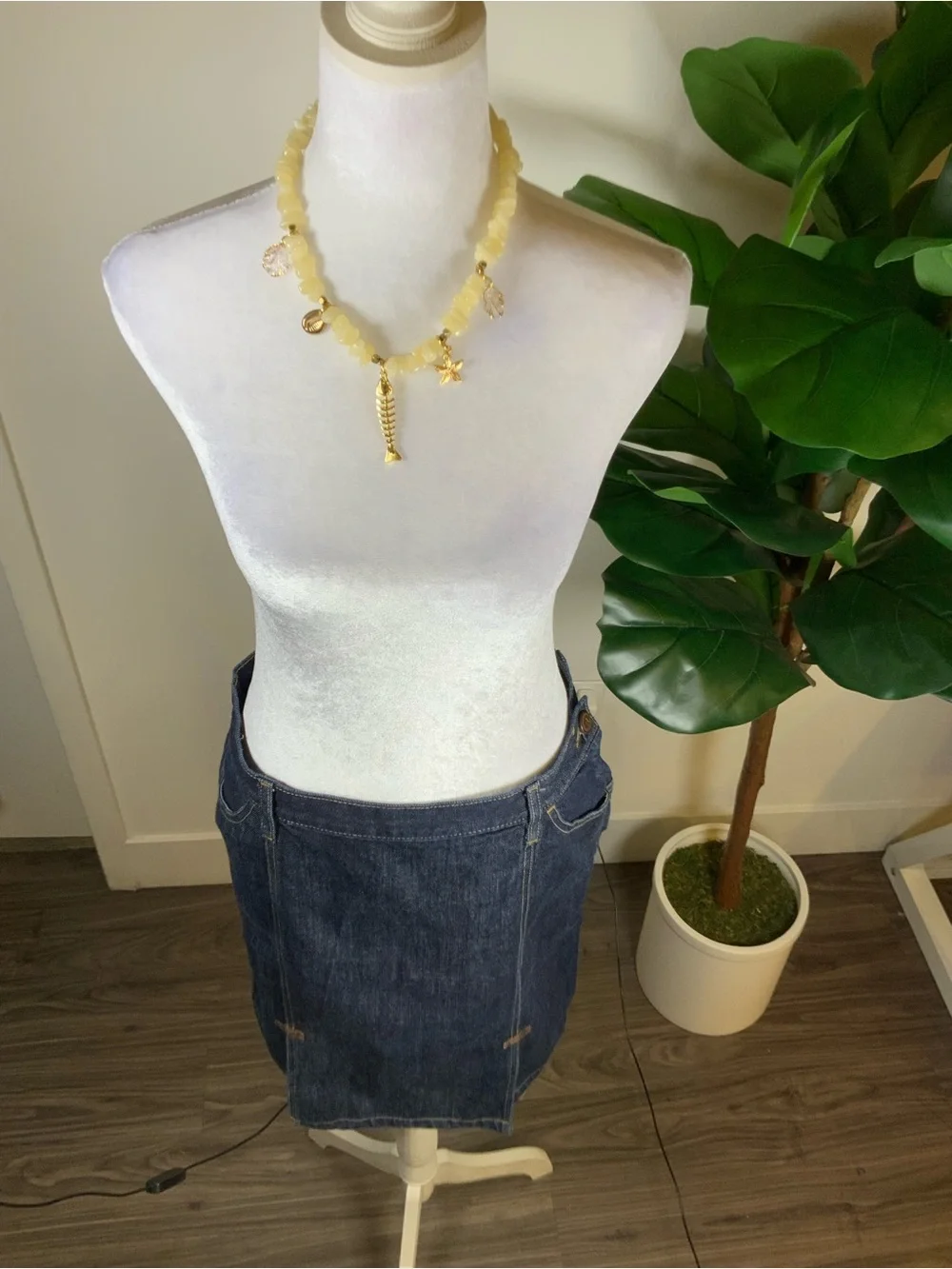 GAP Dark Indigo Denim Midi Skirt